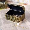 8 Pcs Miniature Pirate Treasure Chests Box, Mini Vintage Pirate Jewelry Storage Box, Party Supplies Decor Store Gold Coins Gems, Plastic Kids Pirate