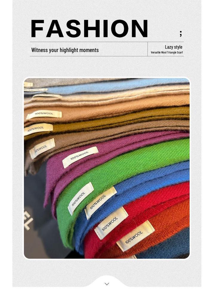Sciarpa a triangolo in lana merino australiana lavorata a maglia per donna - Versatile, Calda, Sciarpa casual
