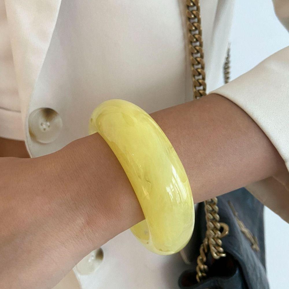 Schmieren Unregelmäßiges Breites Armband Böhmisch Retro Handring Einzigartiger Acryl-Armreif Dekoration