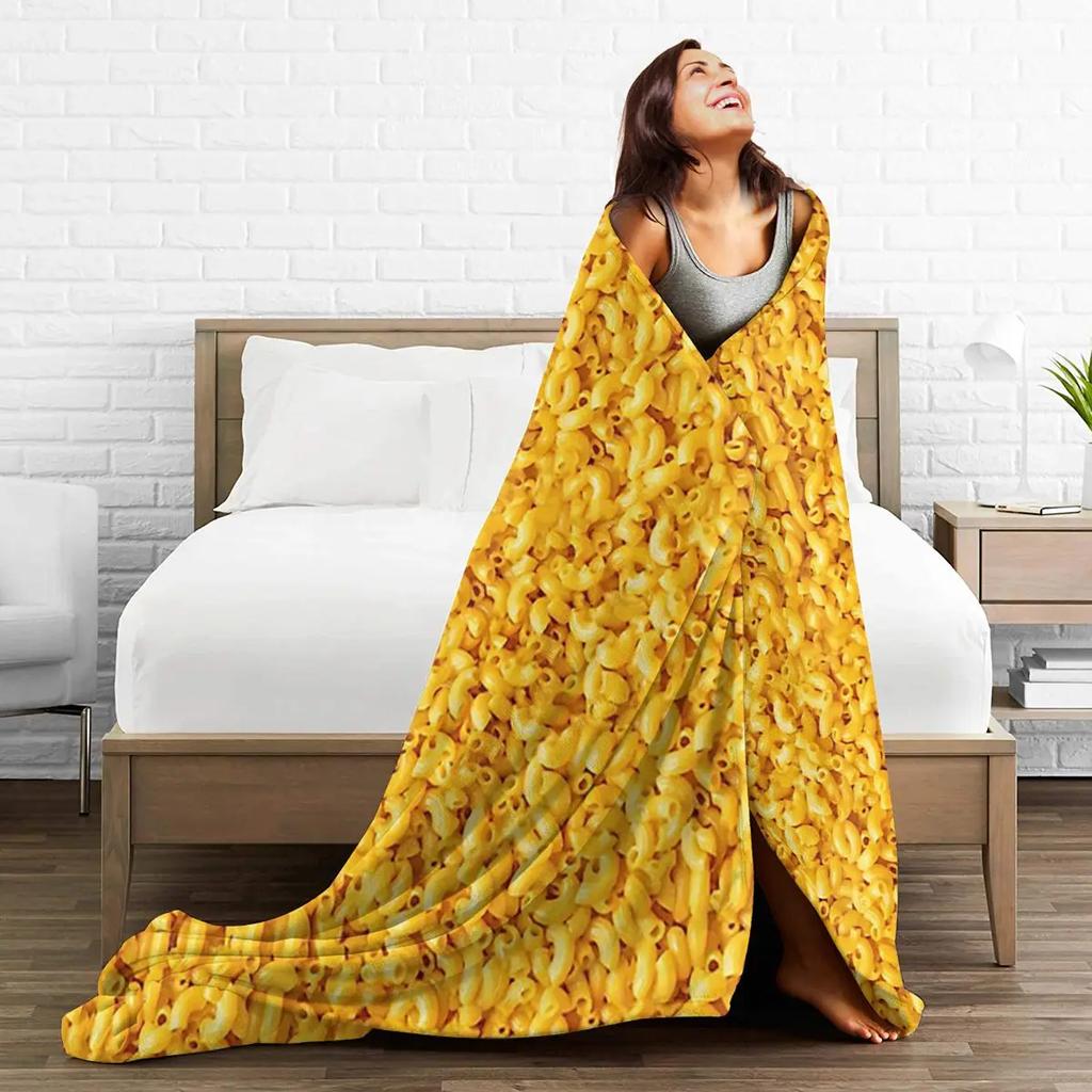 Mac And Cheese Blanket Soft Warm Flannel Throw Blanket Bedding for Bed Living Room Picnic Travel Home Sofa