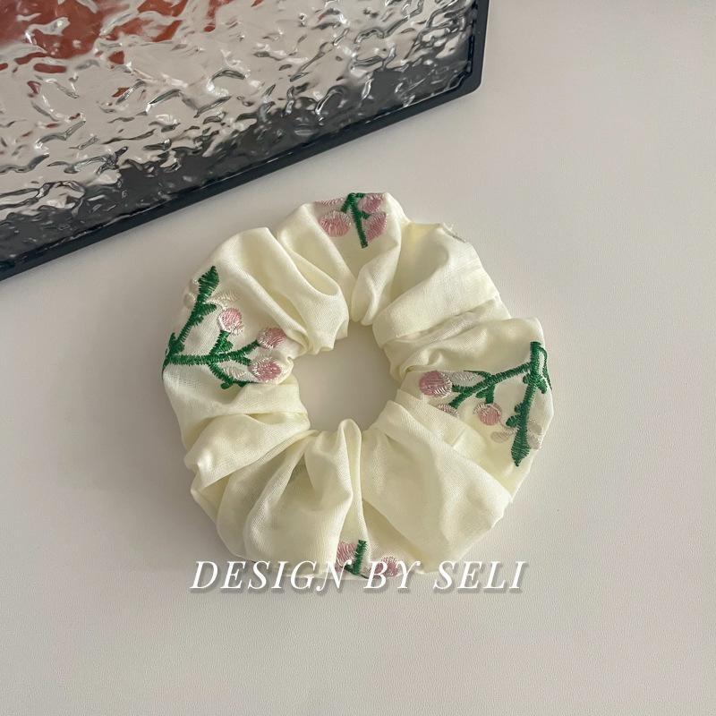 Scrunchie Multi Styles Floral Plaid Soft Fabric Minimalist Versatile Women Hair Tie Hair Accessories