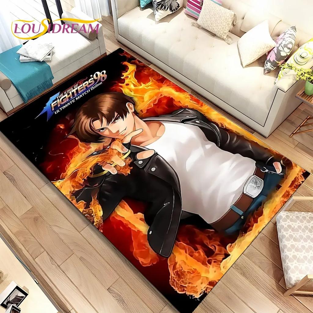 3D King of Fighters Retro Game Gamer Area Rug,Carpet Rug for Home Living Room Bedroom Sofa Doormat Decor,Kids Non-slip Floor Mat