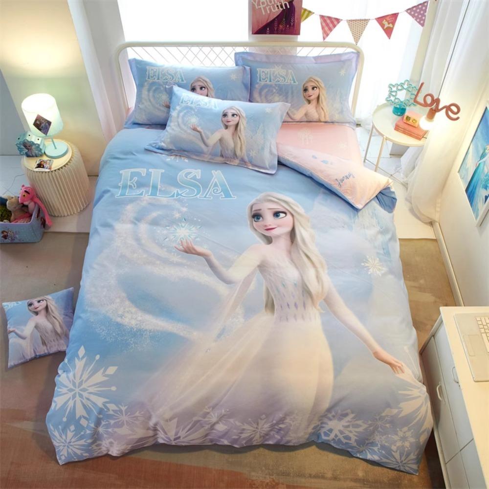 Cartoon IJs Sneeuw Koningin Motief, Microvezel Beddengoed Sets, Kinder Dekbedovertrek voor Tieners volwassenen Dekbedovertrek prinses Motief