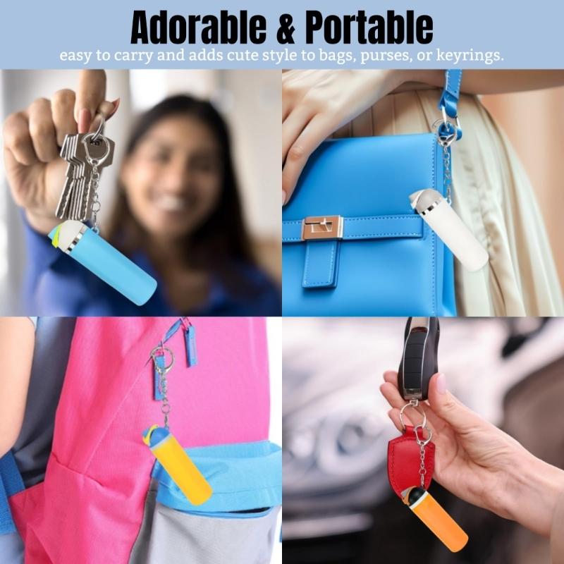 3pcs Plastic Mini Bottle Keychains Serving as Lip Balm Cases Practical Decorative Item for Daily Use Portable