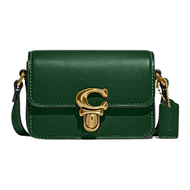 New COACH Studio Cow Leather Shoulder Bag Crossbody Bag Small Size Women's Vintage Green CC484-B4CZS