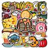 50 Hand-drawn Food Doodle Personality Cartoon Cute Guka Creative Decorative Mobile Phone Case Suitcase Stickers