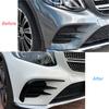 Gloss Black/Carbon Pattern Air Knife Front Fog Lamp Cover Grille Slats for Mercedes Benz GLC X253 2016 2017