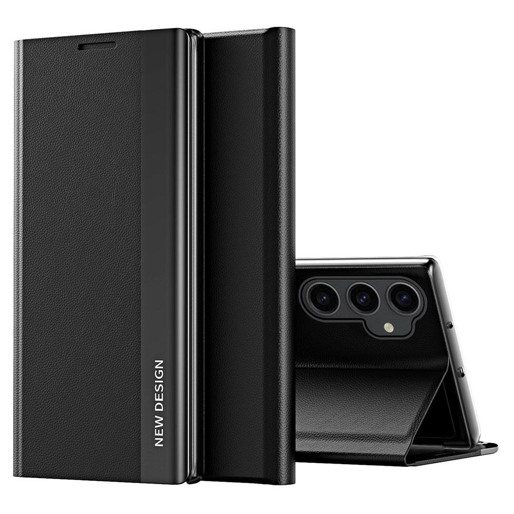 For Samsung Galaxy S23 FE PU Leather+PC Electroplating Phone Cover Drop Protection Stand Case