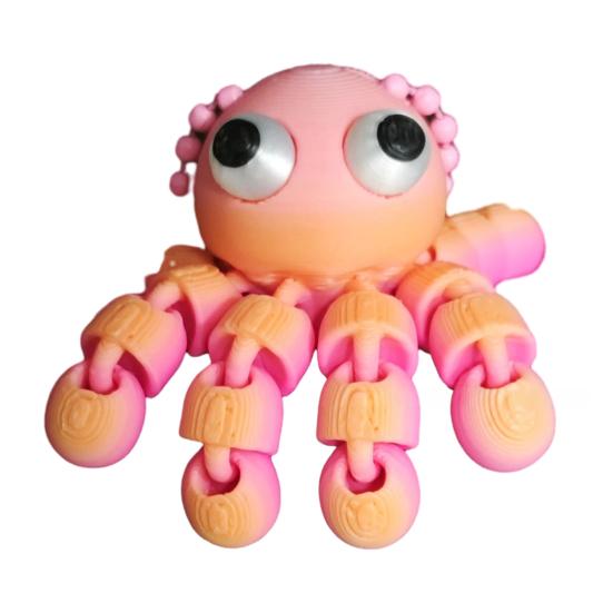 

Keychain Pendant Octopus Shape 3D Printed Movable Joints Flexible Keychain Schoolbag Pendant Decompress Toy Souvenir Accessory