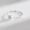 Modian 925 Sterling Silver Shining Exquisite Classic Clear 4mm CZ Finger Ring For Women Promise Ring Fine Jewelry Wedding Gift