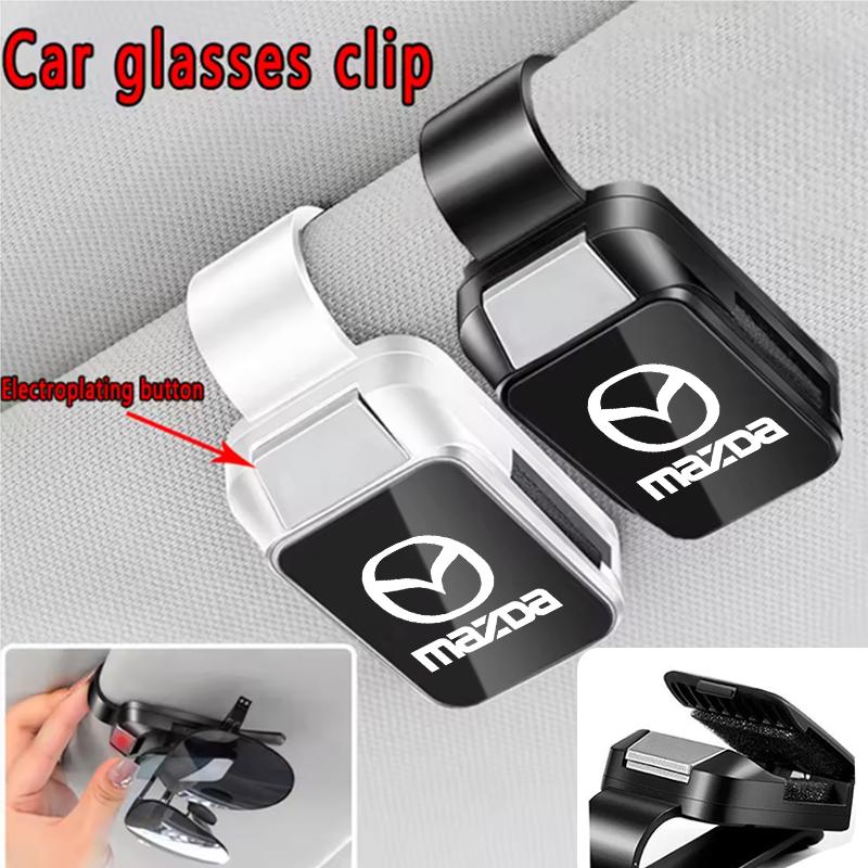 Porte-lunettes de soleil pour pare-soleil de voiture Clip de rangement multifonction pour pare-soleil de véhicule pour Mazda M3 M6 MP Skyactiv Axela Atenza Biante BT-50 CX-30