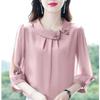 Camicia in chiffon a manica a tre quarti tinta unita Summer Plus con temperamento sciolto, camicetta piccola
