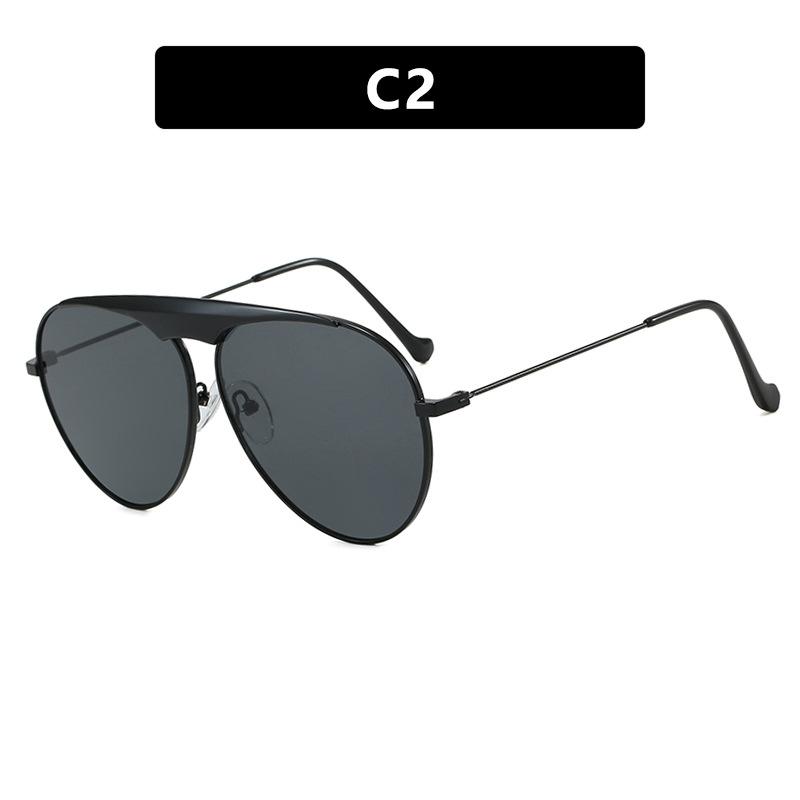 Classic Punk Pilot Sunglasses Women For Men Luxury Brand Designer Sun Glasses Popular Vintage Big Frame Metal Cool Shades Uv400