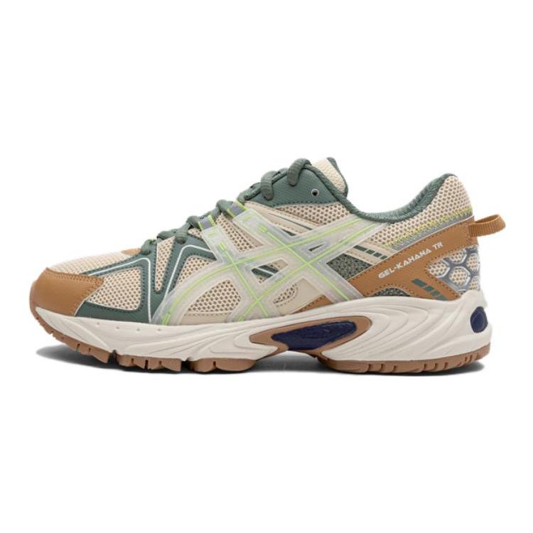 New Asics Gel Kahana TR Cushioning Kids Lifestyle Shoes Beige Brown Green Teenagers 1204A158-250