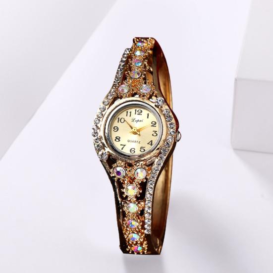 Yousheng Women Bracelet Watch Luxury Colorful Rhinestone Ethnic Style Elegant Round Vintage Ladies Girls Dress Wristwatch Fashion Jewelry Birthday