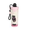 New Cute Cartoon Insulated Stainless Steel Water Cup with Straw and Handheld Rope