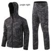 New TAD Tactical Soft Shell Jacket + Pants Camouflage Outdoor Men Army Sport Hunting Camping Waterproof Windbreaker Set