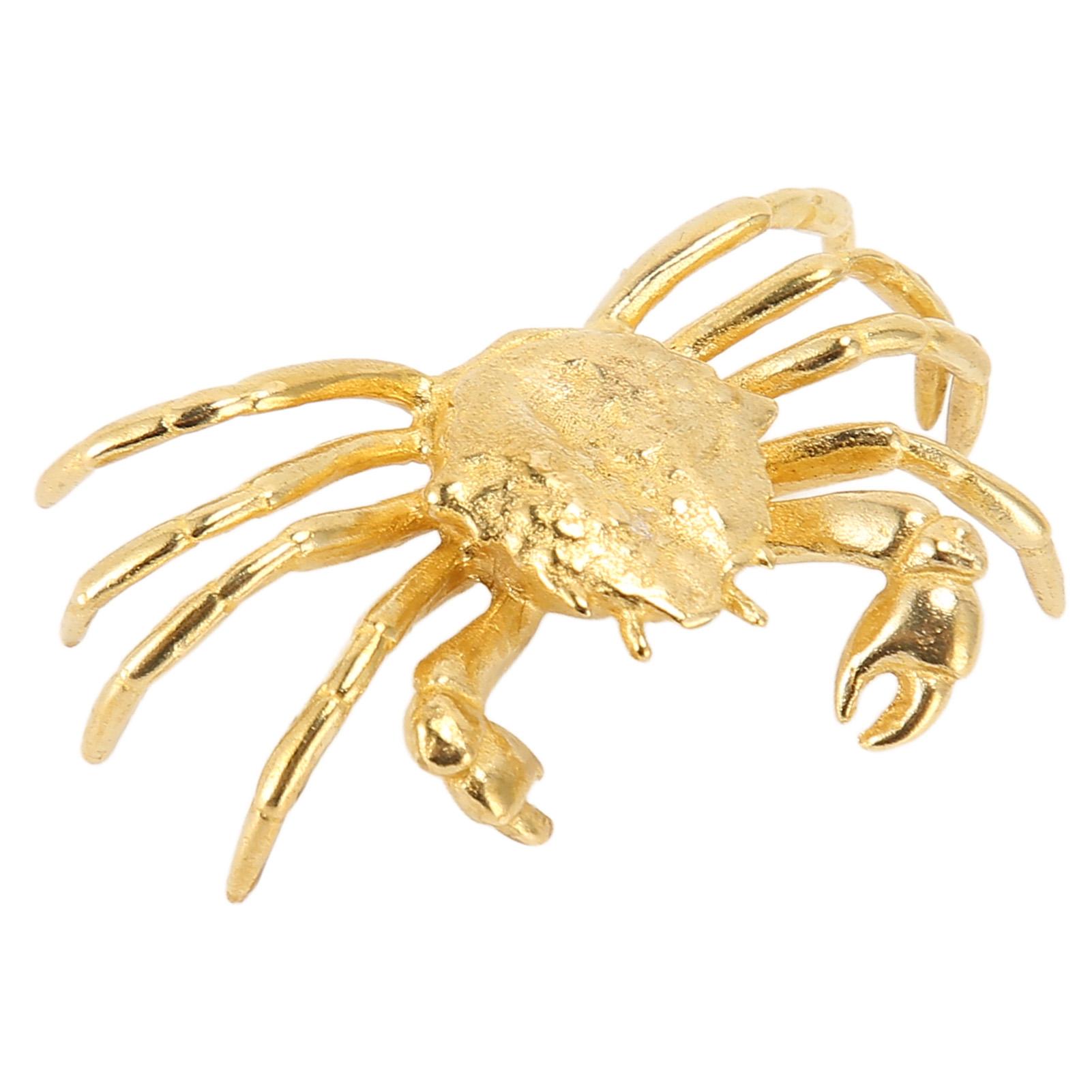 

Фигурка краба в ретро-стиле, прочная латунь, гладкая, с богатой детализацией, изысканная скульптура краба для украшения дома, 2x1,2 дюйма