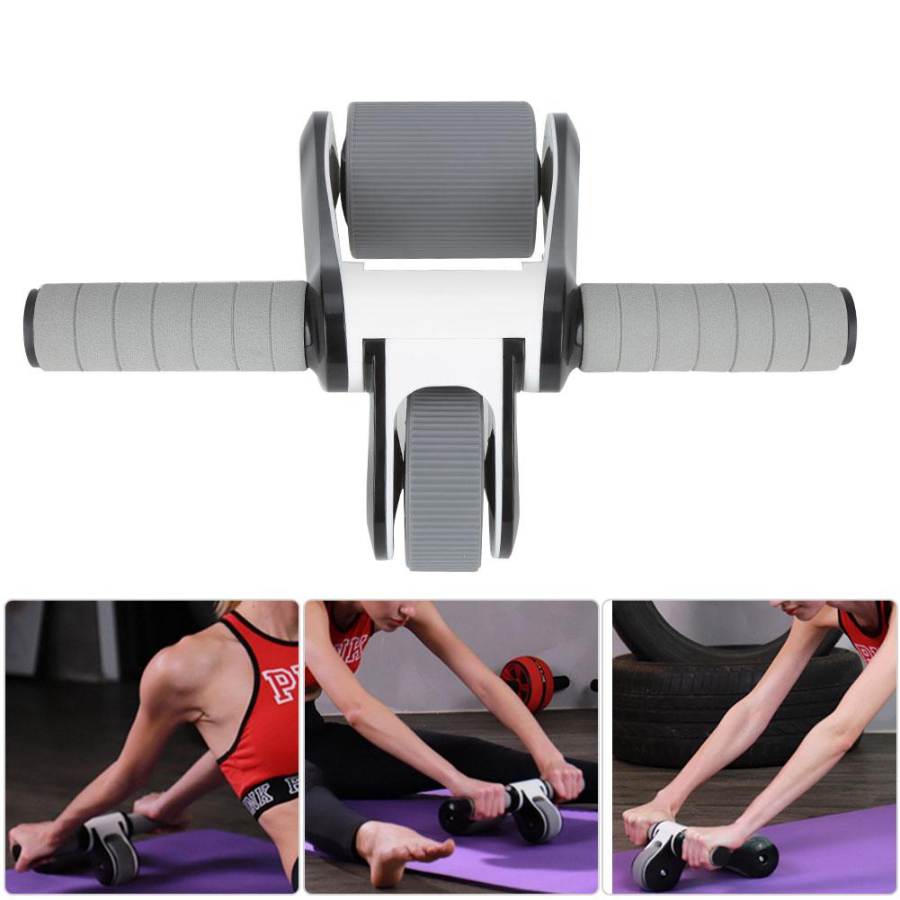 2 Wheels Ab Wheel Roller Abdominal Muscle Exerciser Gym Home Fitness Equipment with Knee Padblack