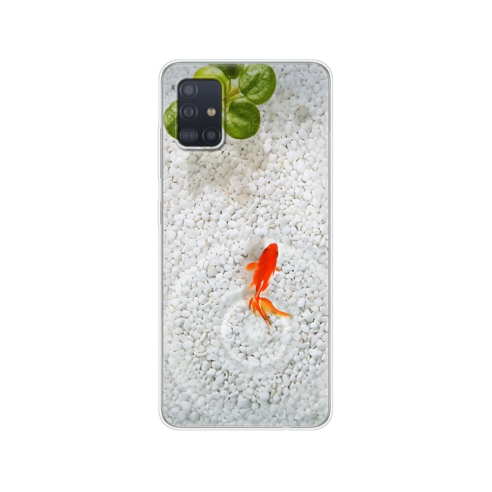 Case For Samsung Galaxy A31 A41 A51 A71 A01 A81 A91 A11 A30S A20S A21S A50S M11 M21 M31 M30S M40S Case Cute Gold Fish Fishman