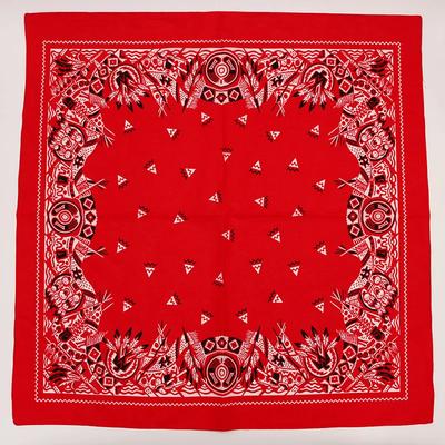 Neuer Oversize 70cm Roter Quadratischer Schal Retro Stil Print Baumwolle Bandana Kopfbedeckung Kopftuch