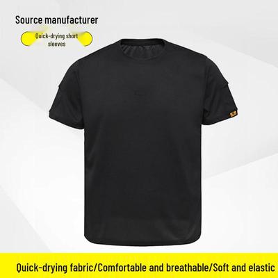 T-shirt tattica da uomo a maniche corte traspirante ad asciugatura rapida Coolmax per fitness e allenamento all'aperto