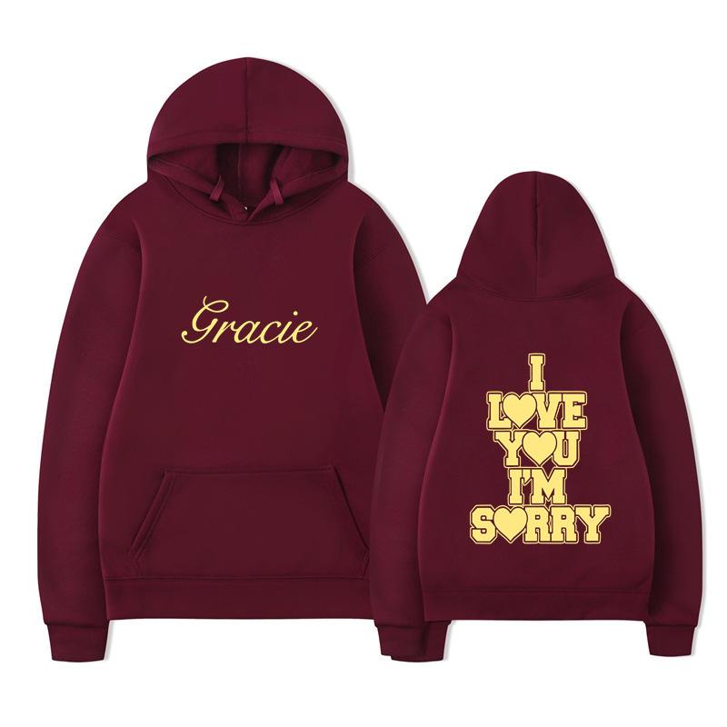 I Love You I'm Sorry Letter Printing Hoodies Men's and Women's Harajuku Pullover Street Wear Unisex Autumn Winter Sweater