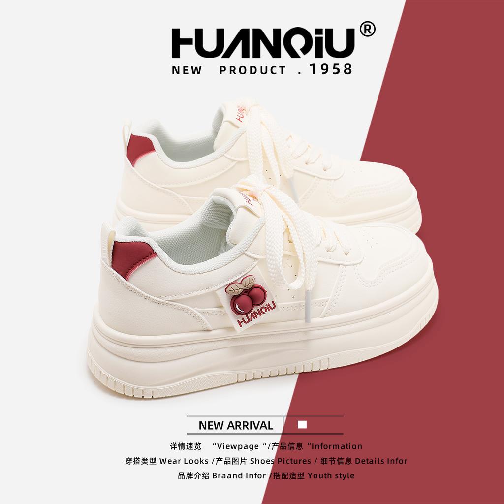 Global round head thick baseplate shoes women's shoes XHQ-GXC8315 autumn new versatile height increase casual little white shoes women