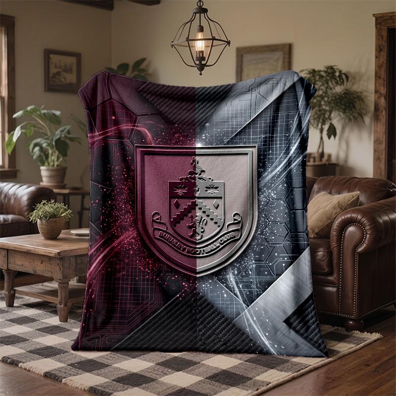 Burnley Football Print Flannel Blanket Soft Warm Sofa Bed Throw Blanket For Home Office Bedroom