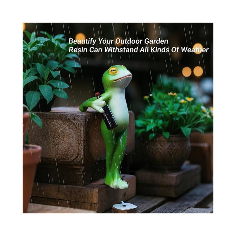 3 Stück Pflanzenfiguren, Dekoration Für Töpfe, Lustiger Getränke-Miniaturfrosch, Froschstatue, Gartendekoration, Rasenornament