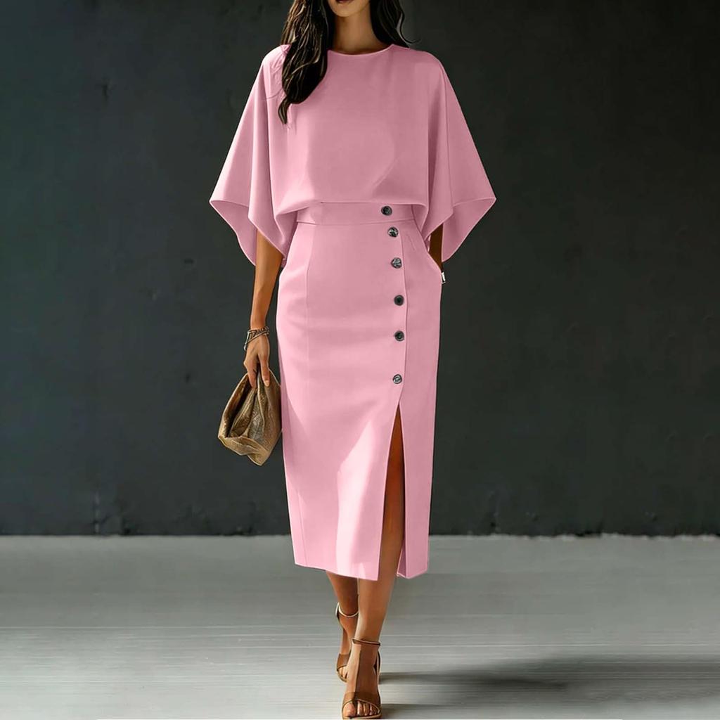 Damen Elegantes Ärmelloses Rundhals-Oberteil und High-Waist-Rock Zweiteiliges Set