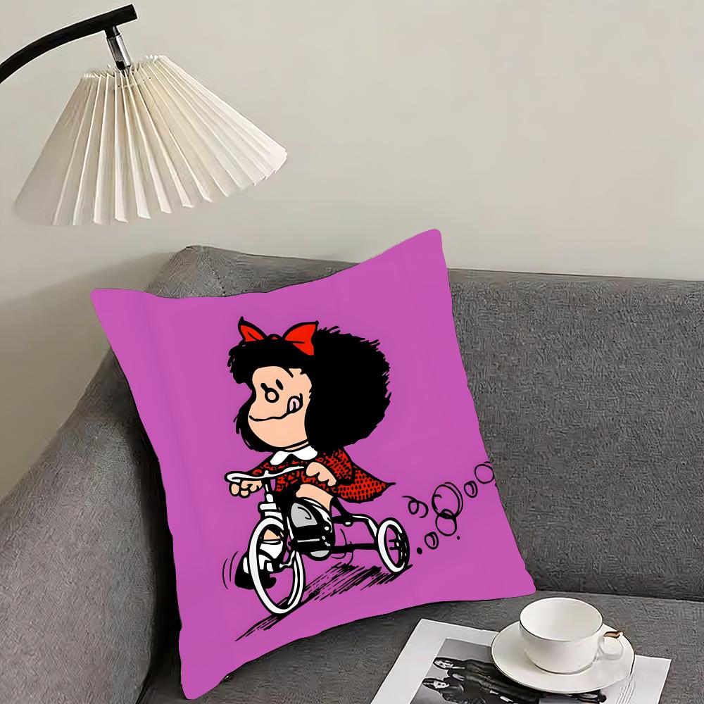 

MMafalda World Cute Cushion Cover Pillowcase Ultra Soft Skin Friendly Fabric Cloud Like Comfort Concealed Zipper 30x30cm