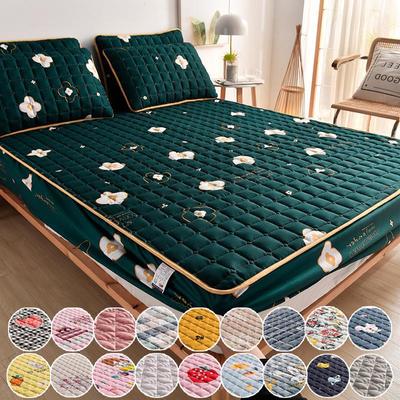 Ohne Kissenbezug, Matratzenbezug, dickes, gestepptes Spannbettlaken, modisch bedruckte Bettwäsche, Queen-King-Size-Bett, rutschfeste Bettlaken, Staubschutz