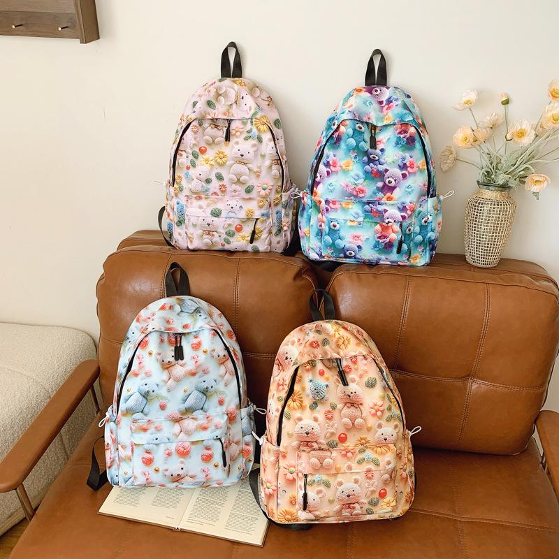 Backpack 2025 New Japanese Soft Girl Fashion Picture Backpack Large Capacity Casual Versatile Student Schoolbag Tide