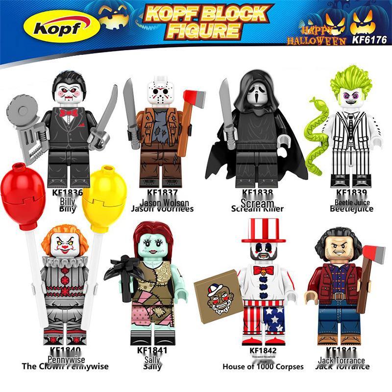 Halloween Pumpkin Zombie Minifigure Building Blocks Toy Set KF6175 6176 PG8171 PG8174.