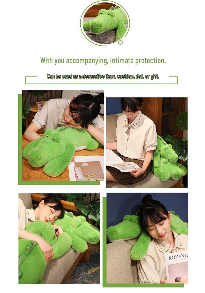 Cute Crocodile Plush Sleep Pillow for Girls - Adorable Sleeping Companion and Gift