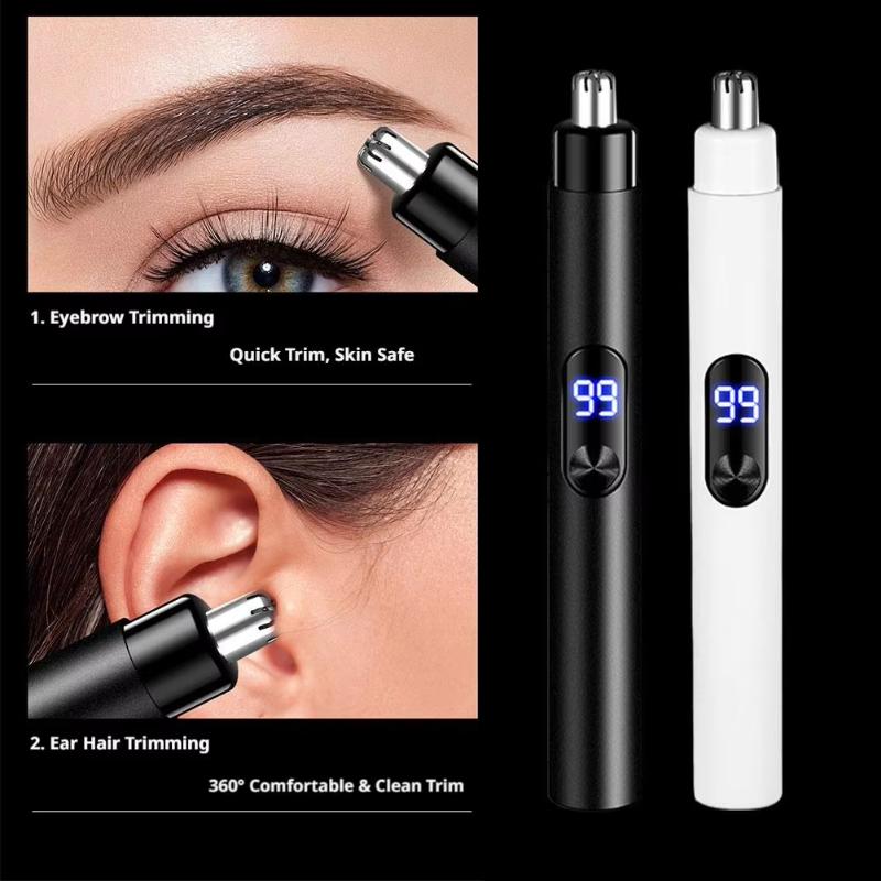 Waterproof Electric Nose Hair Trimmer Mini Portable USB Rechargeable Touch Control Groomer for Men Women Home Use