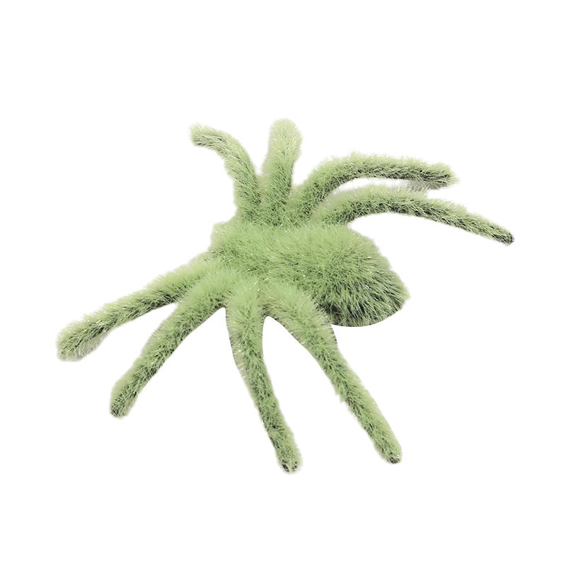 3PCS Simulation Halloween Spider Ornaments - Realistic 3D Flocking Plush Artificial Spiders For Party Scary Decorations