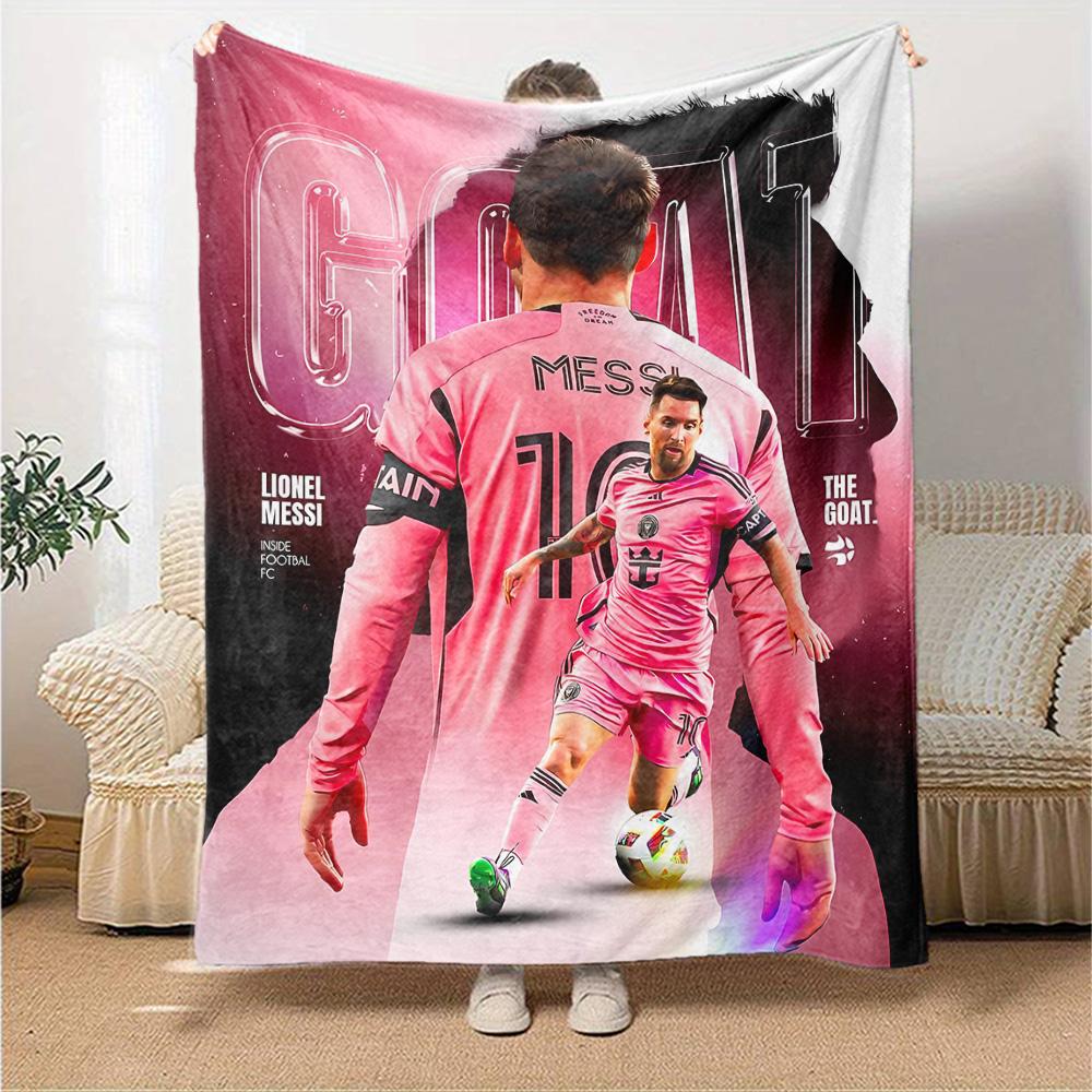 Lionel Messi's Assists Milestone Blanket Warmthful Decor Perfect for Bedding Livingroom Chair All-Season Use Playful Design