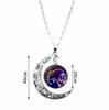 Zodiac Moon Gemstone Necklace For Women Versatile Pendant Jewelry Sweater Chain Birthday Gift