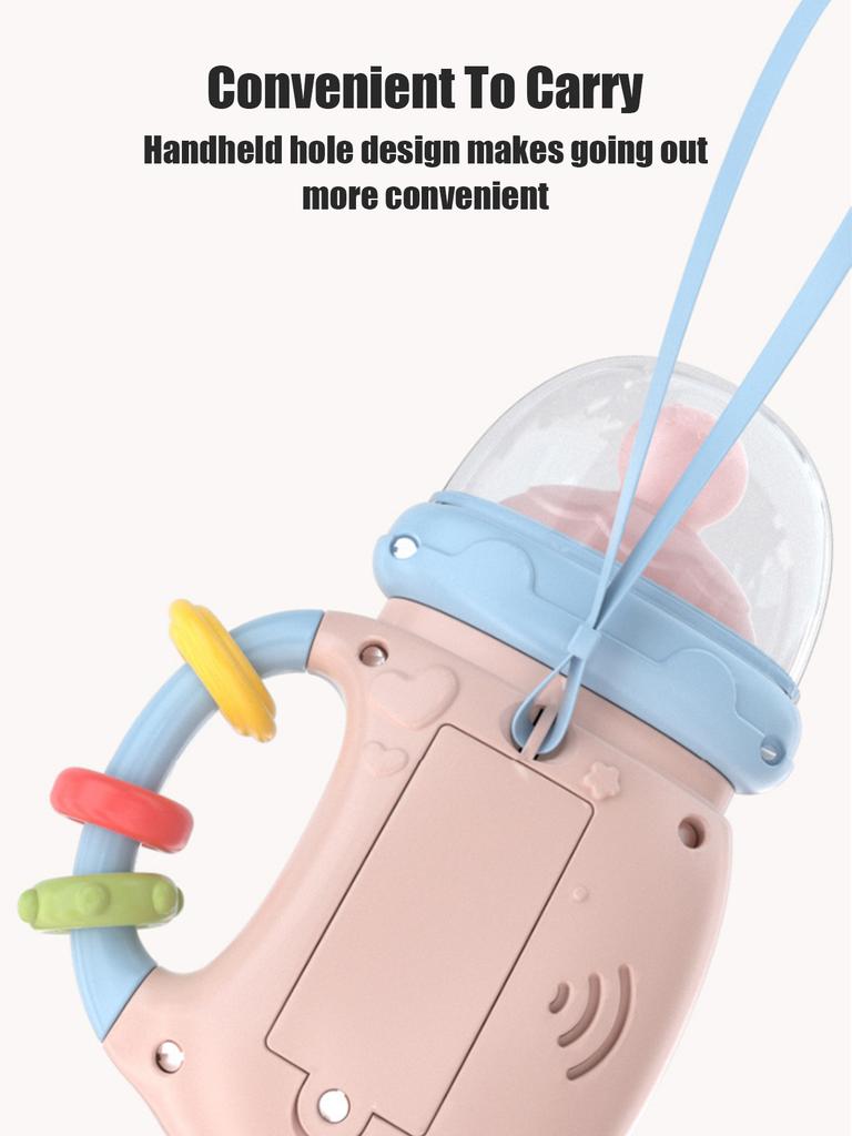 Non-Toxic 1Pc Baby Musical Feeding Bottle Newborn Soft Teether Rattles Educational Toy 18M+ Mobile Rattles Toys Soothing Vocal Music