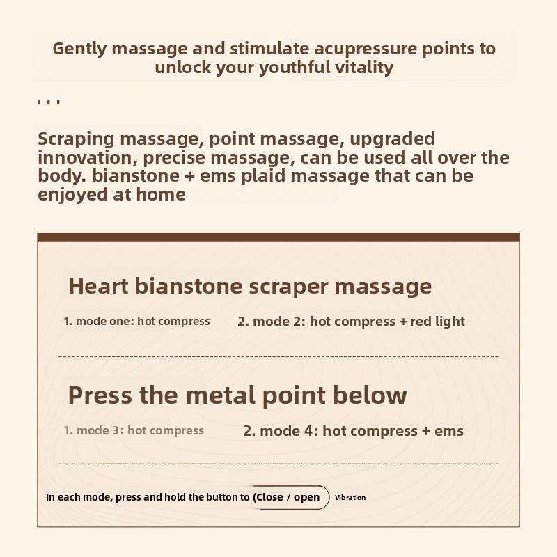 Dispositivo de masaje Gua Sha eléctrico para cuello y cara con calor para terapia de relajación