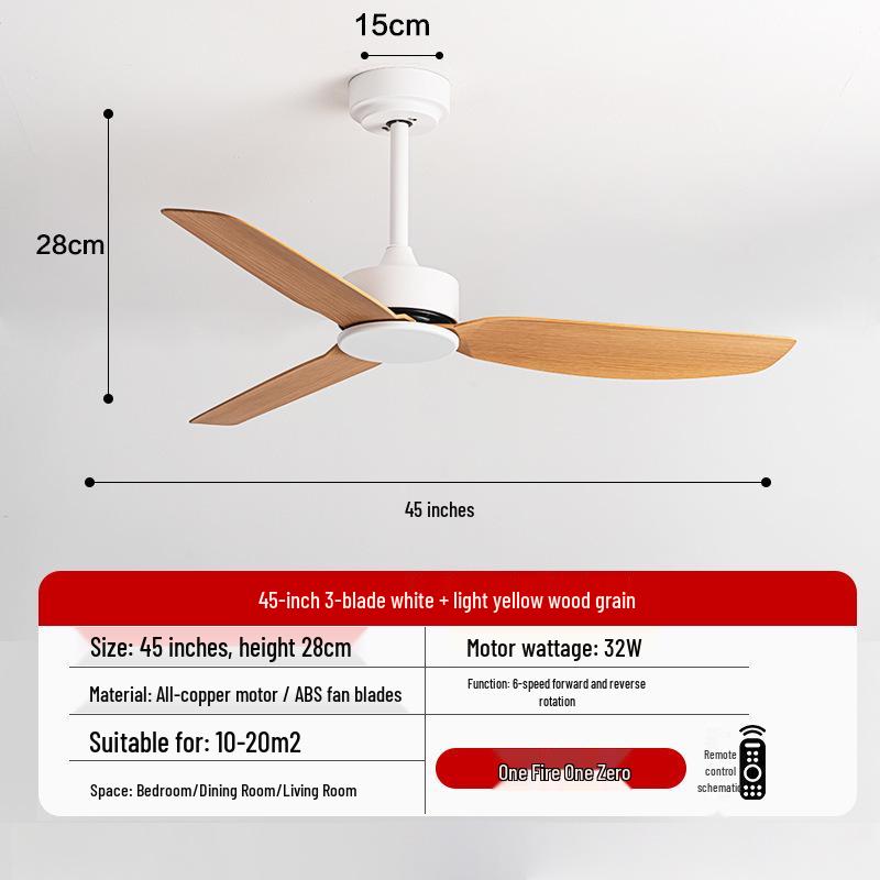 Severský retro stropní ventilátor s vysokým výkonem a tichým chodem pro obývací pokoj, ložnici a jídelnu