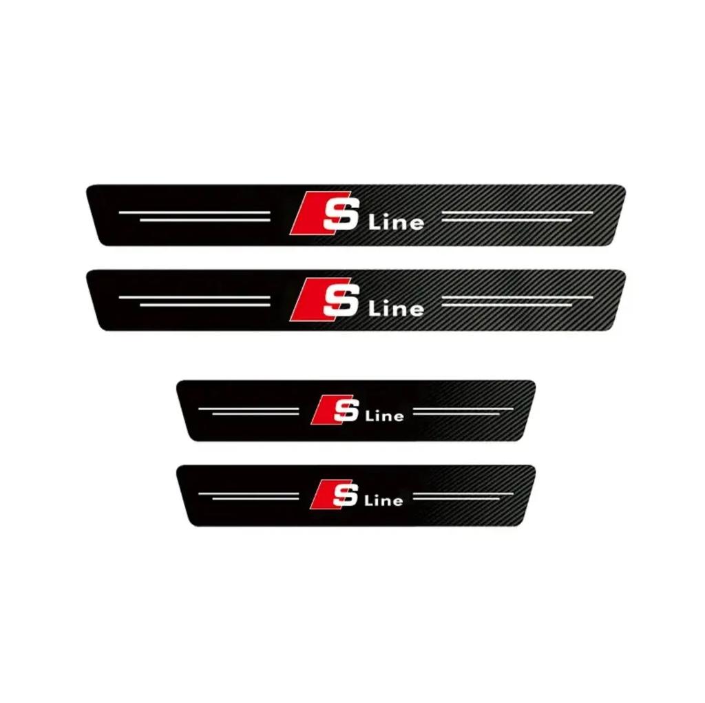 High-quality Carbon Fiber Car Door Sill Protector Sticker For Audi Q5 Q3 Q2 Q7 A3 B5 B6 B7 B8 B9 8P 8V 8L A5 A4 C6 C5 A1 A6 A7