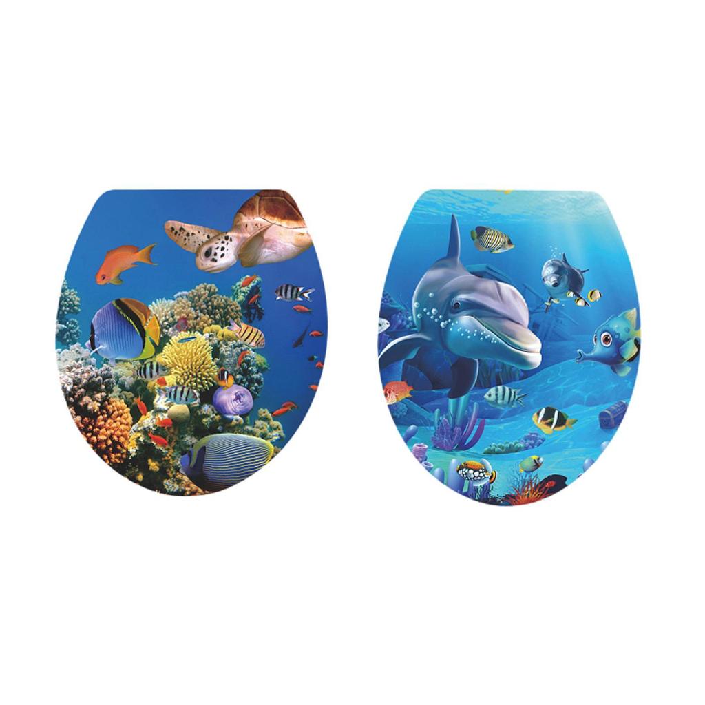 Fürdőszobai WC-matrica, levehető szobadekoráció, 3D víz alatti világ falimatricák bútorokhoz, hálószobához, gyerekszobához, fürdőszobaajtóhoz