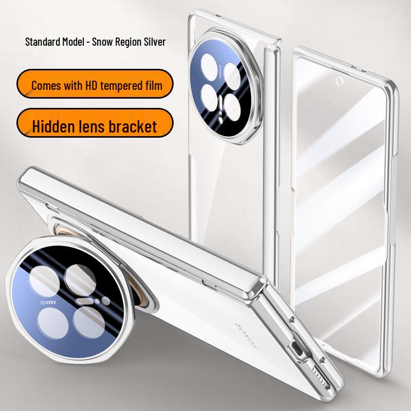 Honor Magic V6 Transparent Magnetic Foldable Phone Case with Lens Holder - Full Coverage Anti-Drop Protection for Men Honor Magic V6