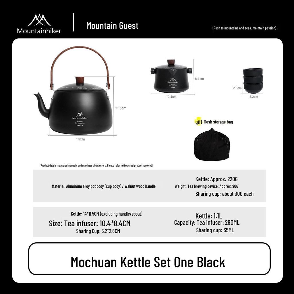 Mountain Guest Portable Tea Kettle Set: Outdoor Camping & Hiking Cookware with Water Cup