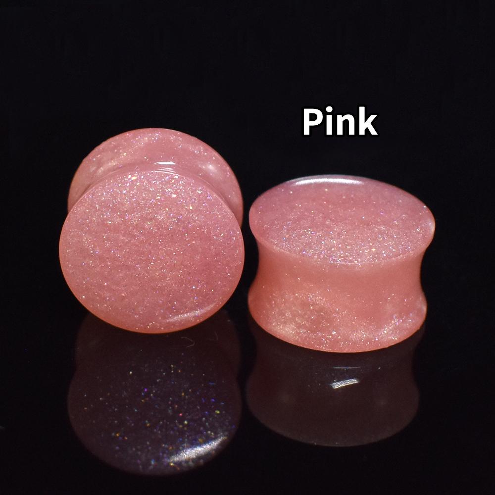 6-50mm Solid-colored Twinkle Acrylic Ear Tunnels Plugs Stretchers Expander Double Flared Flesh Tunnels Ear Piercing Jewelry