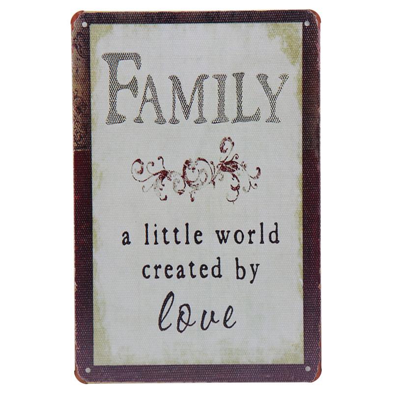 Family Welcome Sweet Home Metal Tin Sign Letter Iron Poster Flower House Metal Plaque Wall Decor Garden Cafe Plate Iron Painting
