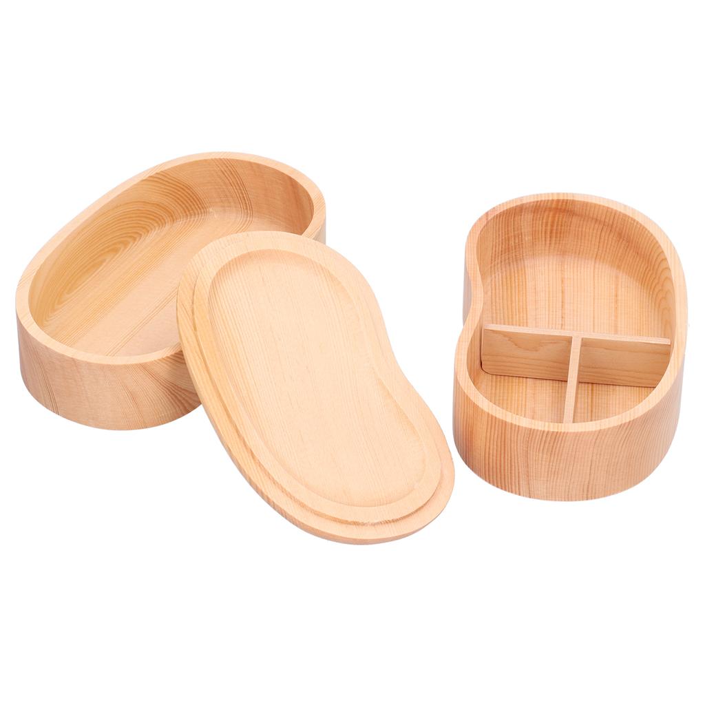 קופסת בנטו מעץ בסגנון פשוט, קופסת אוכל ניידת, מארגן אחסון מזון לתלמיד/עובד